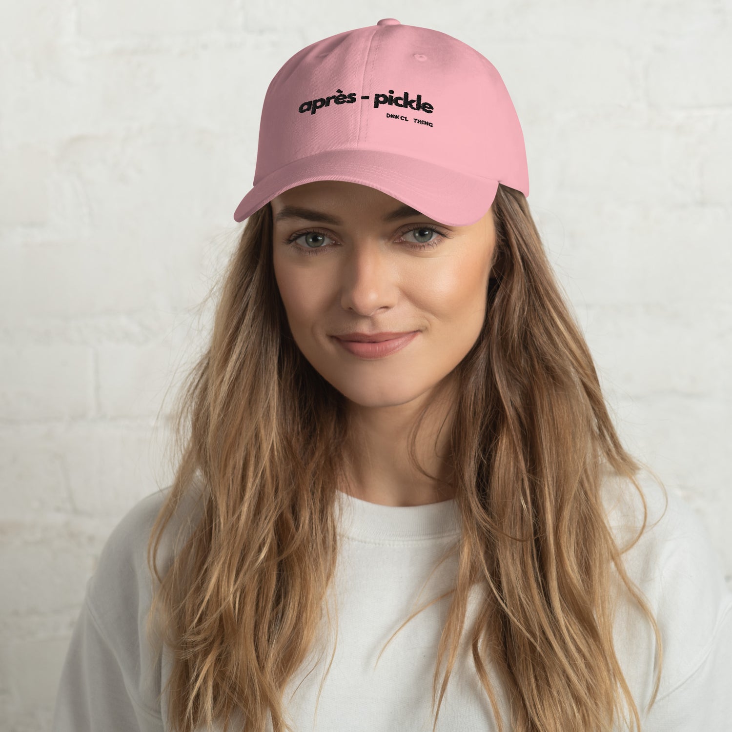 apres pickle funny pickleball hat classic dad hat pink