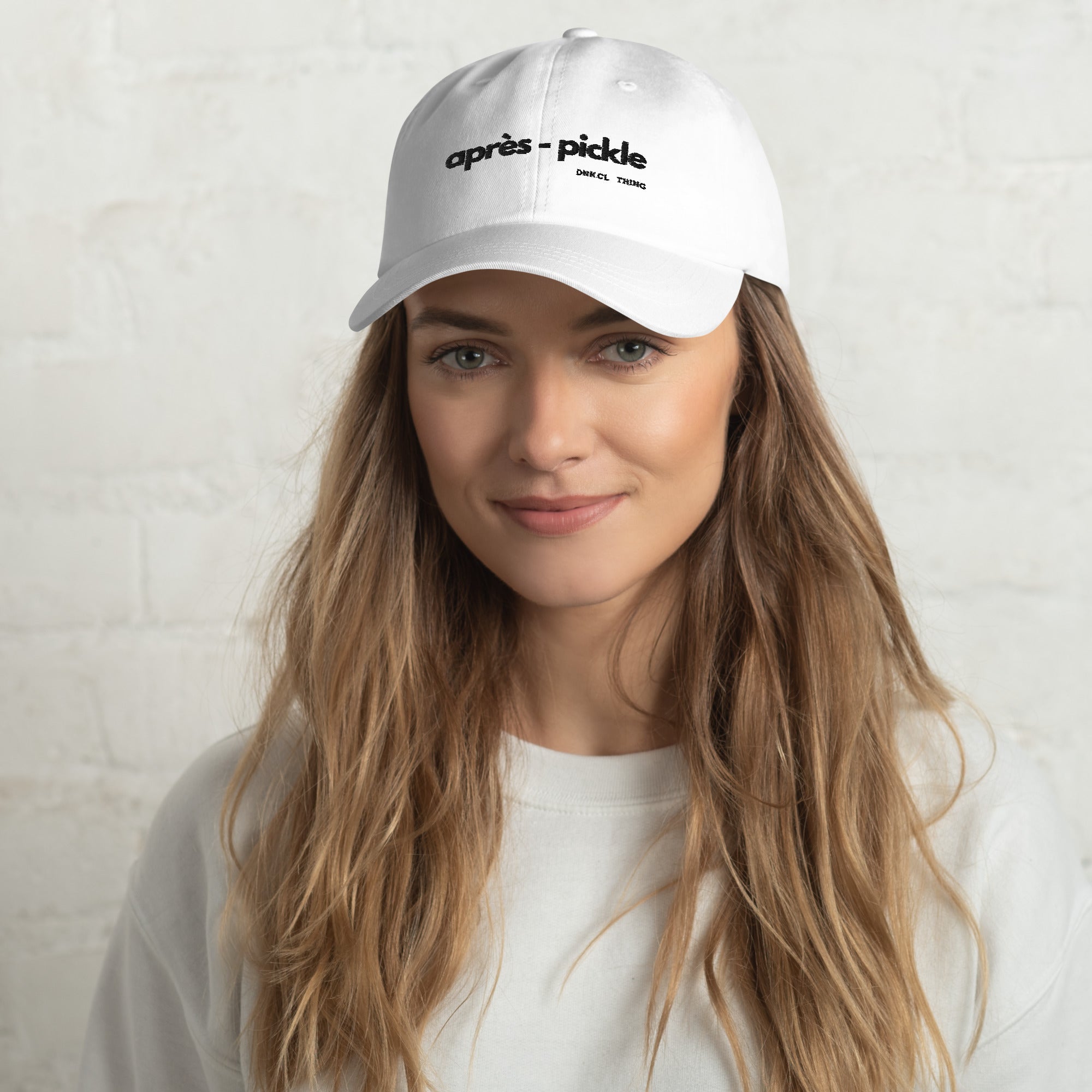 apres pickle funny pickleball hat classic dad hat white